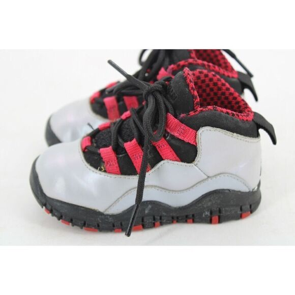 Nike Boys Air Jordan 10 310808-009 Gray Basketball Shoes Sneakers Size 5.5c - Picture 9 of 11
